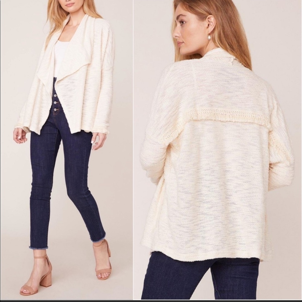 Jack by BB Dakota Open Front Fringe Cardigan NWT Size M - Picture 2 of 5